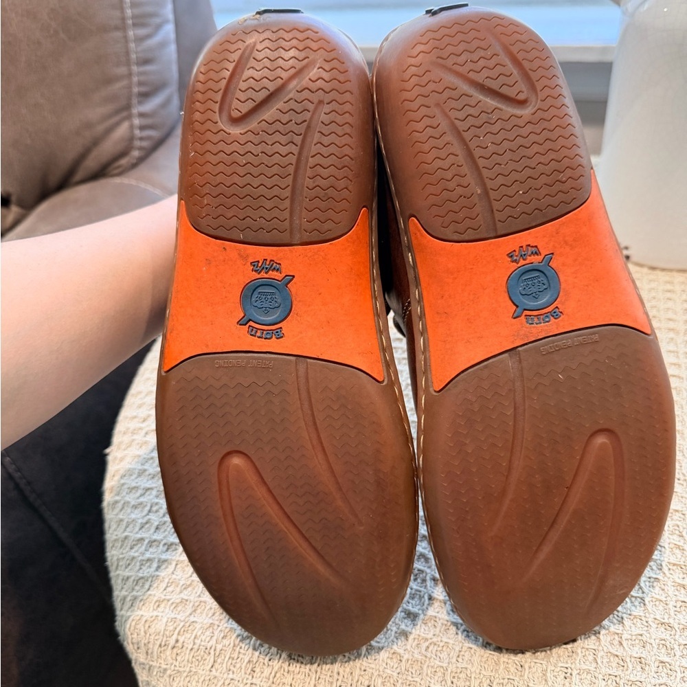 Born Brown Leather Men's Slip-On Lace Casual Shoes - Picture 5 of 8